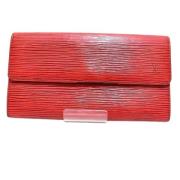 Pre-owned Leather wallets Louis Vuitton Vintage , Red , Dames