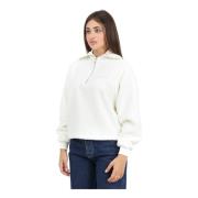 Witte Sherpa Half-Zip Sweater Calvin Klein Jeans , White , Dames