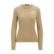 Katoenen trui met kabelbreisel Ralph Lauren , Beige , Dames