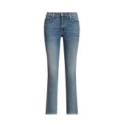 Jeans met middelhoge taille en rechte pijpen Ralph Lauren , Blue , Dam...