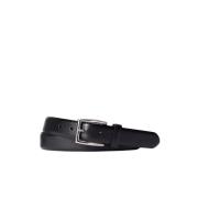 Zwarte leren riem met logo Ralph Lauren , Black , Heren