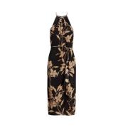 Zwarte bloemen midi jurk Ralph Lauren , Multicolor , Dames