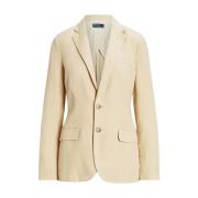 Linnen Blazer Relaxed Fit Ralph Lauren , Beige , Dames