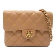 Pre-owned Fabric chanel-bags Chanel Vintage , Beige , Dames