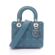 Pre-owned Leather dior-bags Dior Vintage , Blue , Dames