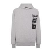 Grijze hoodie met merkembleem Plein Sport , Gray , Heren