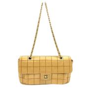 Pre-owned Leather chanel-bags Chanel Vintage , Beige , Dames