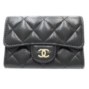 Pre-owned Leather wallets Chanel Vintage , Black , Dames