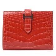 Pre-owned Leather wallets Hermès Vintage , Red , Dames