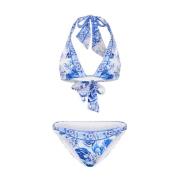 Blauw en wit bikini set Camilla , Blue , Dames