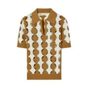 Gestreept poloshirt met uitsparingen Tory Burch , Brown , Dames