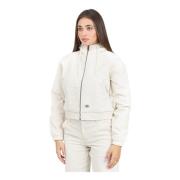 Geribbelde Velvet Bomberjas Wit Vrouwen Dickies , White , Dames