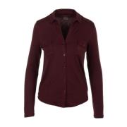 Elegante Anna Shirt in Prune Majestic Filatures , Purple , Dames