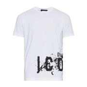 Casual Katoenen T-shirt Dsquared2 , White , Heren