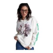 Witte Hoodie Get Physical Psychedelische Print One Teaspoon , White , ...