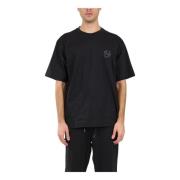 Katoenen T-shirt met geborduurd logo Hugo Boss , Black , Heren