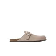 Beige Velvet Buckle Slides Jimmy Choo , Brown , Heren