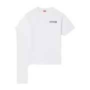 Witte Bloem T-shirt Klassiek Kenzo , White , Heren