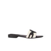 Zwarte slippers met Alegra-logo Ralph Lauren , Black , Dames