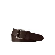 Bruin leren riem met logo Ralph Lauren , Brown , Heren