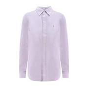 Paarse Oxford-overhemd met logo Ralph Lauren , Purple , Dames