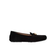 Suède loafers met metalen logo Ralph Lauren , Black , Dames