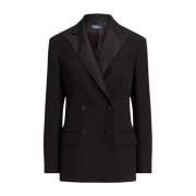 Dubbelrijige wollen blazer Ralph Lauren , Black , Dames