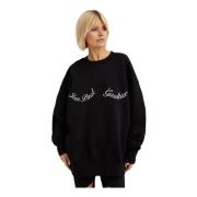 Zwarte Oversized Sweater met Wit Logo Jean Paul Gaultier , Black , Dam...