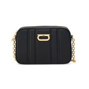 Gancini Camera Case: Zwarte Kalfsleren Crossbody Tas Salvatore Ferraga...