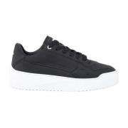 Zwarte leren Avenue Sneakers Filling Pieces , Black , Dames