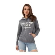 Grijze hoodie met geborduurd logo Golden Goose , Gray , Dames