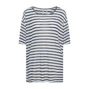 Gestreept Oversized T-shirt One Teaspoon , Blue , Dames