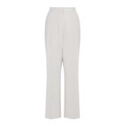 Wijde Pijp Geweven Broek Neo Noir , Beige , Dames