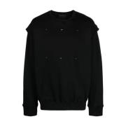 Zwart Gebreide Trui Crewneck Stijlvol Comfortabel Heliot Emil , Black ...