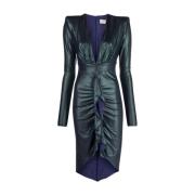 Groene gedrapeerde jurk met diepe V-hals Alexandre Vauthier , Green , ...