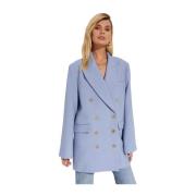 Blauwe Wollen Blazer Khaite , Blue , Dames