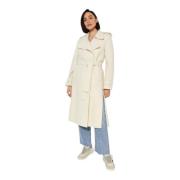 Dubbelrijige trenchcoat met splitten Harris Wharf London , White , Dam...