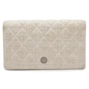 Pre-owned Canvas wallets Chanel Vintage , White , Dames