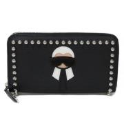 Pre-owned Leather wallets Fendi Vintage , Black , Dames