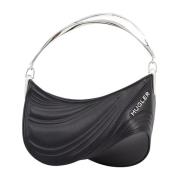 Mini Spiral Gedrukte Leren Pouch Mugler , Black , Dames