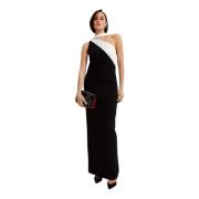 Zwart-witte maxi jurk Roland Mouret , Black , Dames