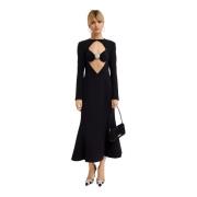 Zwarte Maxi Jurk met Kristalversiering David Koma , Black , Dames