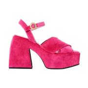 Roze Plateau Sandalen met Decoratieve Gesp Nodaleto , Pink , Dames