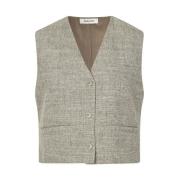 Gestructureerd vest met voorzakken Modström , Gray , Dames