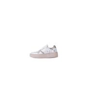 Leren Zijlogo Sneakers D.a.t.e. , White , Dames