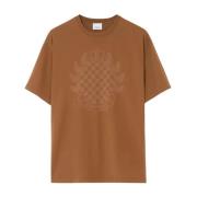 Geruit embleem katoenen t-shirt Burberry , Brown , Heren