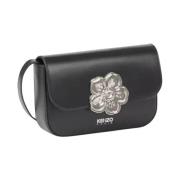 Zwarte leren Boke schoudertas Kenzo , Black , Dames