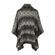 Hoge Hals Cape Stijl Trui Kangra , Gray , Dames