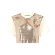 Korte Pailletten Top Paco Rabanne , Beige , Dames