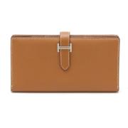 Pre-owned Leather wallets Hermès Vintage , Brown , Dames